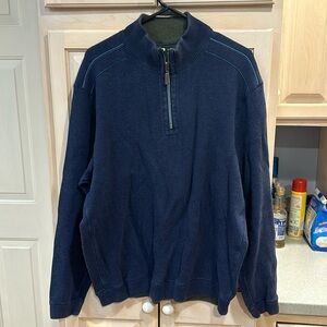 Tommy Bahama XL 1/4 zip pullover euc blue